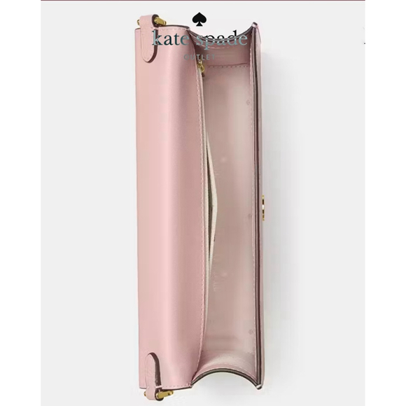 Women's Kate Spade Pink Textured Patent Madison Medium Flap Crossbody Bag - Picture 14 of 14